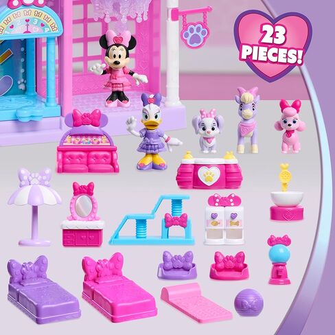 Disney Jr. Minnie Mouse Pet Hotel Playset, 23-Piece Hotel Set, 20 Inch Tall Playset, Ages 3 and Up in Saudi Arabia