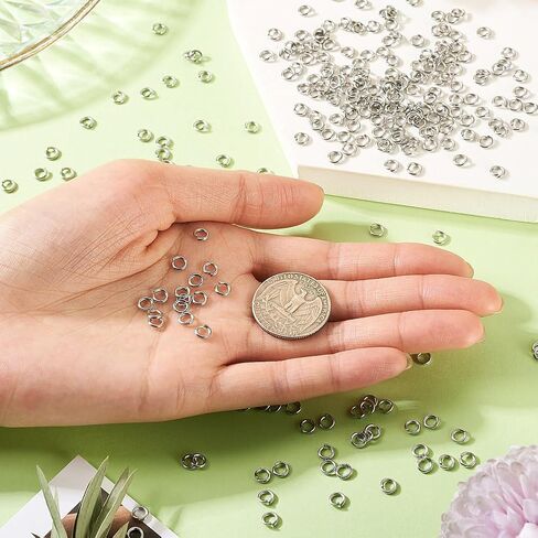 FASHEWELRY 2500Pcs 5mm Stainless Steel Open Jump Rings Connectors Mini Chainmail Rings for Jewelry Making Supplies Jewelry Soldering Kit Bracelet Earring Necklace DIY Craft in Saudi Arabia