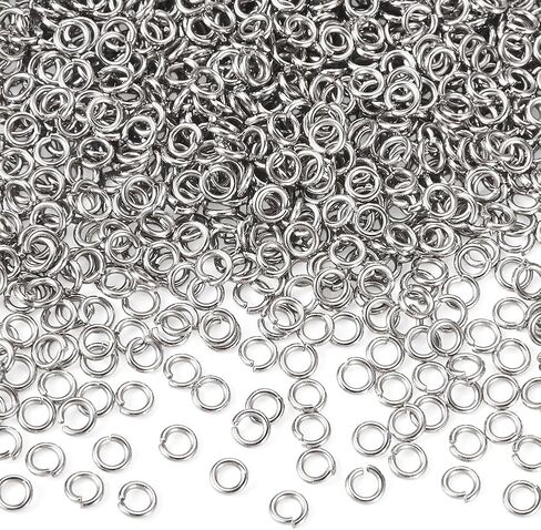 FASHEWELRY 2500Pcs 5mm Stainless Steel Open Jump Rings Connectors Mini Chainmail Rings for Jewelry Making Supplies Jewelry Soldering Kit Bracelet Earring Necklace DIY Craft in Saudi Arabia