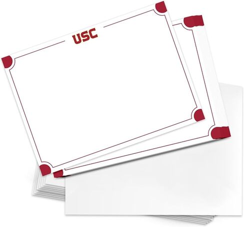 مجموعة من 10 بطاقات ملاحظات من Desert Cactus USC مكونة من 10 بطاقات قرطاسية لجامعة جنوب كاليفورنيا وأحصنة طروادة تتضمن مغلفات وحفلات مذكرة شكرًا لك (Notecard 4b) in Saudi Arabia