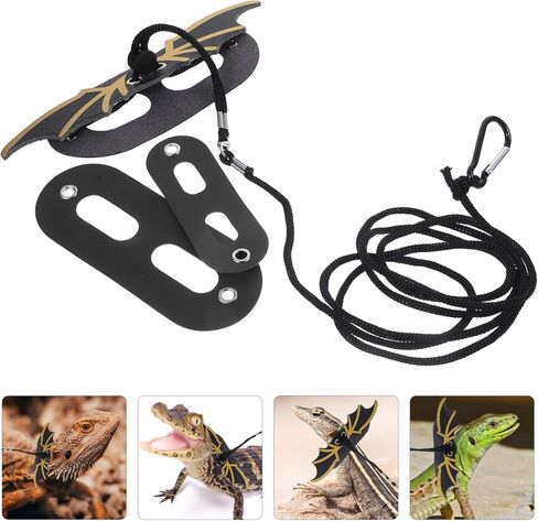 Cabilock Halloween Lizard Leash Set with Cool Wings, 3pcs Small Reptile Harness for Outdoor Gecko and Bearded Dragon Walking in Kuwait