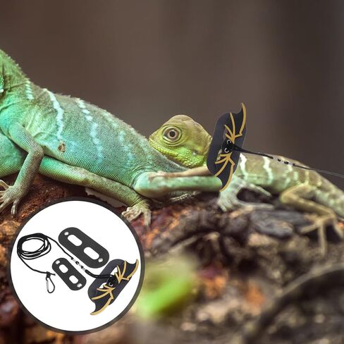Cabilock Halloween Lizard Leash Set with Cool Wings, 3pcs Small Reptile Harness for Outdoor Gecko and Bearded Dragon Walking in Kuwait