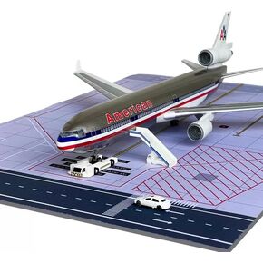 نموذج طائرة MD-11 بمقياس 1/130 بطول 18.5 بوصة طائرة MD-11 مع قاعدة حامل وإكسسوارات مشهد المطار عرض مثالي وهدية in Kuwait
