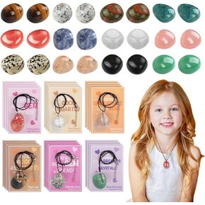 Valentines Day Cards for Kids School, 28 Sets Valentines Day Cards Natural Gemstone Crystals Rocks Minerals Bulk, Valentine Exchange Card for Kids Girls Boys Class Classroom Party Favors (Style 3) in Saudi Arabia