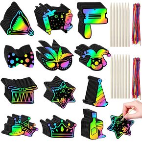 مجموعة بطاقات ورقية للخدش من Deekin 120 قطعة من مجموعة بطاقات الخدش للقناع اليهودي من أجل تلبيس حفلات Mardi Gras لصالح لوازم مشروع الرسم الفني بنفسك in Kuwait