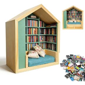 Anxiety Bookshelf Green, 300-Piece Mini Brand Books, Miniature Book Library, Office Decor, Mini Bookstore Decoration in Kuwait