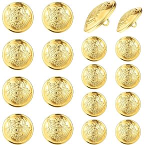 18 PCS Gold Button Brass Buttons Metal Blazer Buttons Set 18mm 23mm for Suit Coat Jacket Uniform DIY Crafts in Saudi Arabia