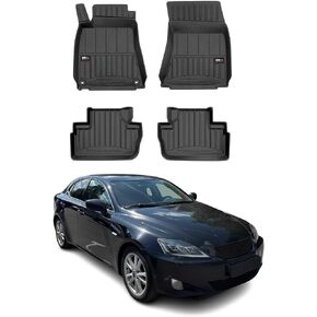 OMAC Premium Floor Mats for Lexus is Sedan 2014-2024 Car Mats All Weather 3D Custom Fit Rubber Mat Waterproof Odorless TPE Floor Liners Laser Measured Non-Slip (Black) in Kuwait