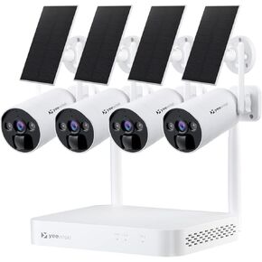 yeewise Wireless Solar Security Camera System, Battery Powered Home Security Cameras Outdoor, Pan Tilt 360° View, Forever Power, Spotlight Camera, 64GB Local Storage, No Monthly Fee in Kuwait