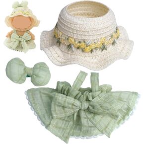 Doll Outfit Set – Pink Dress with Straw Hat & Matching Hair Clip – Clothes & Accessories for 5.9"-6.7" (15–17 cm) Dolls (Doll Not Included) in Saudi Arabia