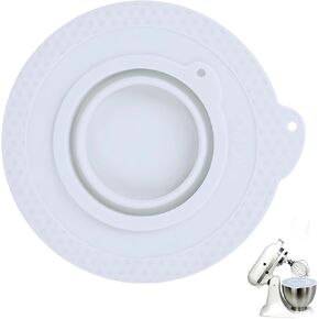Silicone Mixer Bowl Cover Compatible with KitchenAid 4.5-5 Quart Tilt-Head Stand Mixer, Mixer Bowl Lid to Prevent Spilling of Ingredients(White) in Kuwait