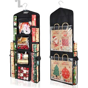 Wrapping Paper Storage Organizer, Double-Sided Gift Wrap Holder, 360° Rotating Gift Bag Storage Organizer for Your Craft, Accessories, Gift Warp Supply, Wrap Ribbon and Stationery in Saudi Arabia