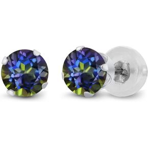 Gem Stone King 14K White Gold Pink Moissanite Stud Earrings For Women Men (1.00 Cttw, Round 5MM) in Saudi Arabia