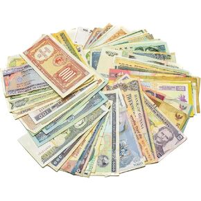 10 أوراق تذكارية عالمية مختلفة - 5 دول - مجموعة نقود ورقية مزخرفة - ليست مناقصة قانونية - طراز قديم in Kuwait