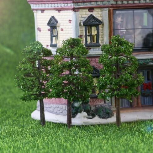 FAVOMOTO 20PCS Landscape Model Trees, Miniature Landscape Scenery Train Railways Trees Diorama Supplies for DIY Crafts Building Model Scenery Dark Green in Saudi Arabia