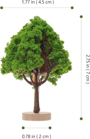 ARTIBETTER 4Pcs Mini Green Shade Trees with Base for Fairy Garden Indoor Faux Tree Model Train Scenery Village Trees Plastic Tree Figurines in Saudi Arabia