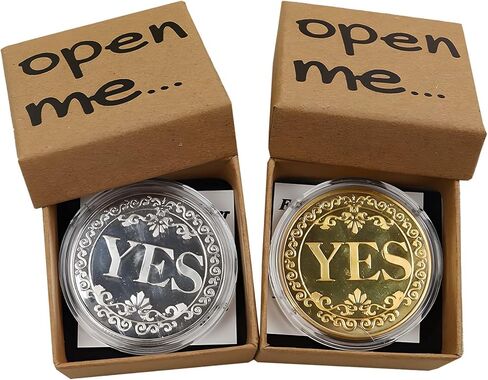 2-Pack YES NO Challenge Coin Decision Maker with Card | Dual-Sided Metal Flipping Token | Fun Party Game and Divination Tool | Novelty Gift for Adults in Saudi Arabia
