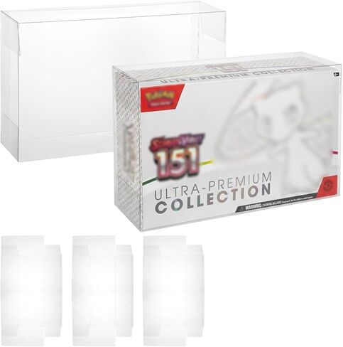 حافظة حماية شفافة من Rainmae مكونة من 5 قطع لصناديق PKMN Scarlet وViolet 151 Ultra Collection حافظات عرض بلاستيكية سميكة مقاومة للخدش والغبار لتوفير الحماية القصوى للبطاقات القابلة للتحصيل in Kuwait