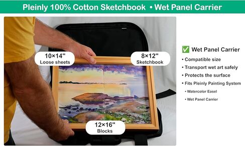 مجلة دفتر رسم بالألوان المائية من القطن بنسبة 100% من Pleinly - ضغط بارد، مقاس 8 × 12 بوصة كبير، 140 رطل (300 جرامًا للمتر المربع)، 26 ورقة صورة، ورق من النوع L بمقاس داخلي وخارجي، غطاء صلب، مسطح in Kuwait