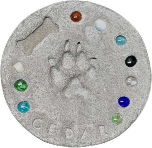 DIY Paw Print Kit for Pets, Personalized Memorial Stepping Stones for Gifts and Pets, Pet Garden Stone (10 Inch, Gray) in Saudi Arabia