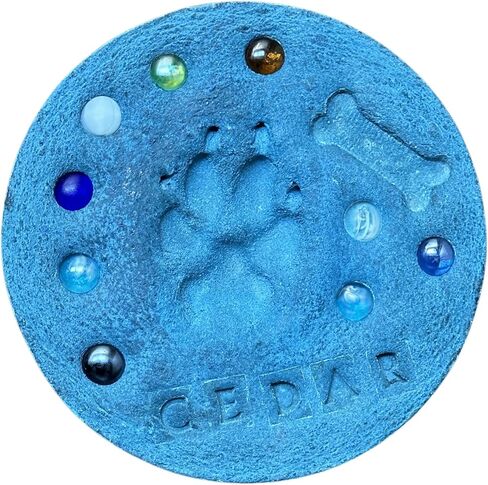 DIY Paw Print Kit for Pets, Personalized Memorial Stepping Stones for Gifts and Pets, Pet Garden Stone (10 Inch, Gray) in Saudi Arabia