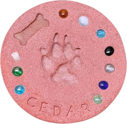 DIY Paw Print Kit for Pets, Personalized Memorial Stepping Stones for Gifts and Pets, Pet Garden Stone (10 Inch, Gray) in Saudi Arabia