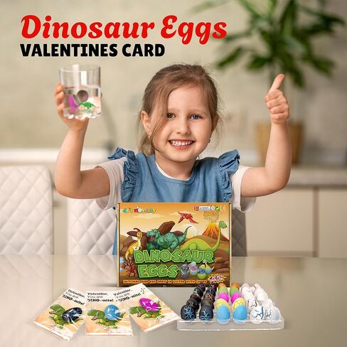 30 Pack Dinosaur Hatching Egg with Valentines Cards for Kids, Valentine Classroom Exchange Gifts for Kid Boy Girl, Valentines Day Gifts for Kid, Valentines Day Cards for School Bulk Party Favor in Saudi Arabia
