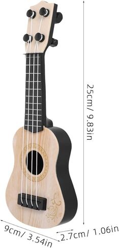 Kisangel 1pc Wooden Kids Ukulele Toy Toddler Guitar Classical Instrument Musical for Preschool Children ( Beige ) 25X9X2.7CM in Saudi Arabia