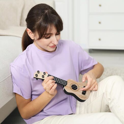 Kisangel 1pc Wooden Kids Ukulele Toy Toddler Guitar Classical Instrument Musical for Preschool Children ( Beige ) 25X9X2.7CM in Saudi Arabia