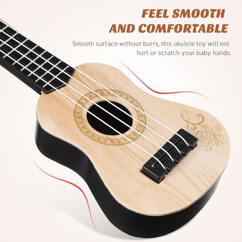 Kisangel 1pc Wooden Kids Ukulele Toy Toddler Guitar Classical Instrument Musical for Preschool Children ( Beige ) 25X9X2.7CM in Saudi Arabia