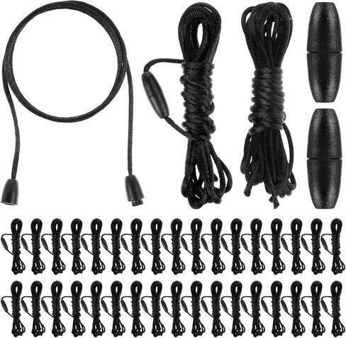 35 Pack Lanyard String with Breakaway Clasps Buckle, Black Nylon Replacement Necklace Cord String Rope Safety Plastic Breakaway Lanyard Strings Kit for DIY Pendants Bracelet Necklace Jewelry Making in Saudi Arabia