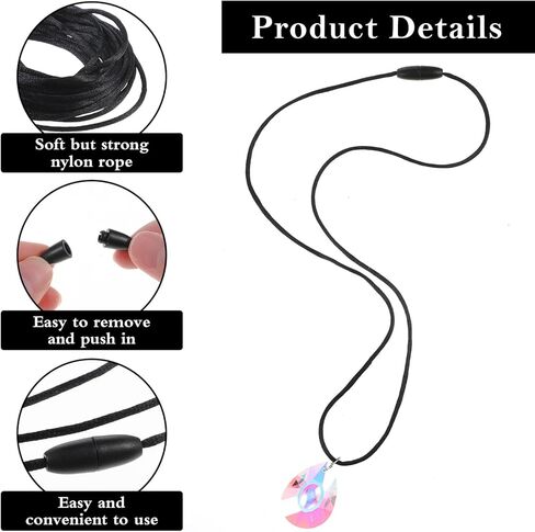 35 Pack Lanyard String with Breakaway Clasps Buckle, Black Nylon Replacement Necklace Cord String Rope Safety Plastic Breakaway Lanyard Strings Kit for DIY Pendants Bracelet Necklace Jewelry Making in Saudi Arabia