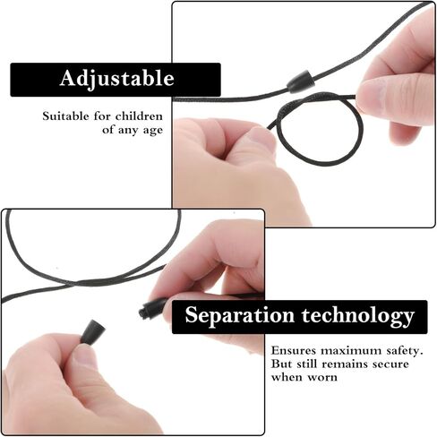 35 Pack Lanyard String with Breakaway Clasps Buckle, Black Nylon Replacement Necklace Cord String Rope Safety Plastic Breakaway Lanyard Strings Kit for DIY Pendants Bracelet Necklace Jewelry Making in Saudi Arabia