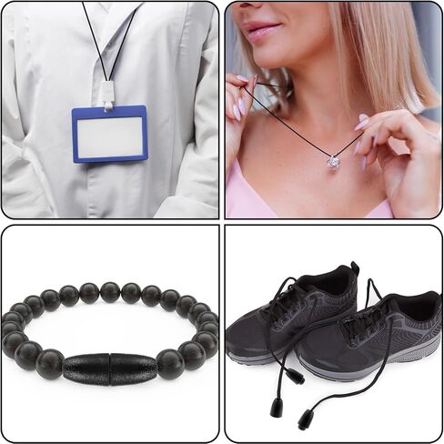 35 Pack Lanyard String with Breakaway Clasps Buckle, Black Nylon Replacement Necklace Cord String Rope Safety Plastic Breakaway Lanyard Strings Kit for DIY Pendants Bracelet Necklace Jewelry Making in Saudi Arabia