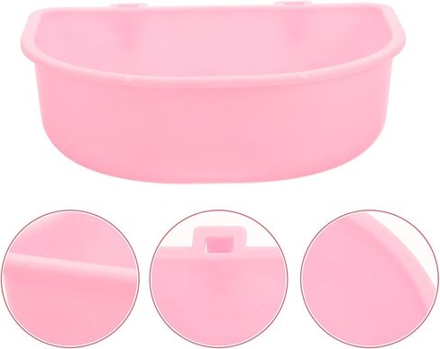 وعاء بلاستيكي معلق للحيوانات الأليفة للقطط والكلاب، وعاء تغذية عملي للجراء، حاوية طعام ومياه خفيفة الوزن، مناسبة للأقفاص والسفر، وردي in Kuwait