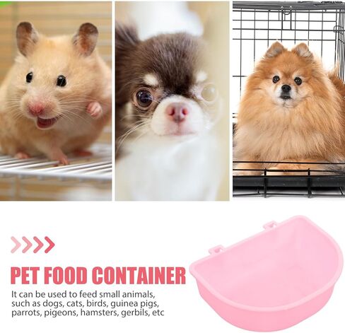 Toyvian Hanging Plastic Pet Bowl for Cats and Small Dogs, Round Food Container with Kennel Mount, Practical Plastic Feeding Dish Suitable for Travel and Crates, Pink in Saudi Arabia