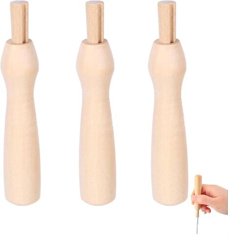 ArrErr 3 Pack Wool Felting Needles Handle Replacement Felting Needle Holder Wooden Handles for Needle Felting Wool Kit Wool Roving Needle Felting Tools Craft Wool Felt Stitch Punch Pin in Saudi Arabia