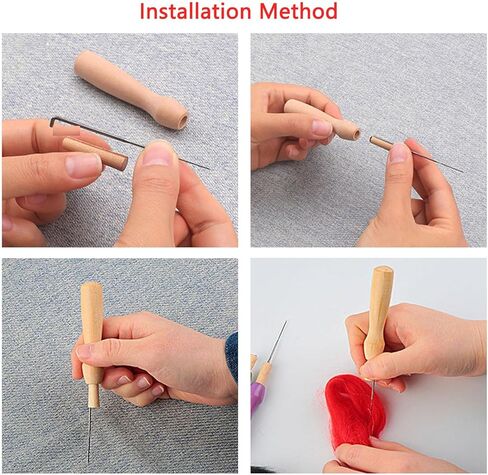 ArrErr 3 Pack Wool Felting Needles Handle Replacement Felting Needle Holder Wooden Handles for Needle Felting Wool Kit Wool Roving Needle Felting Tools Craft Wool Felt Stitch Punch Pin in Saudi Arabia