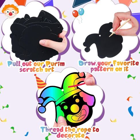 مجموعة بطاقات ورقية للخدش من Deekin 120 قطعة من مجموعة بطاقات الخدش للقناع اليهودي من أجل تلبيس حفلات Mardi Gras لصالح لوازم مشروع الرسم الفني بنفسك in Kuwait