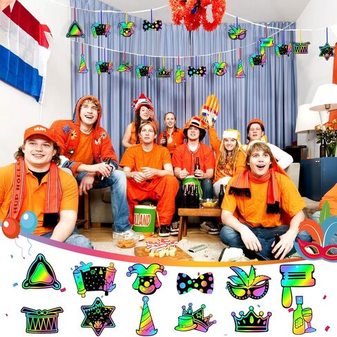 مجموعة بطاقات ورقية للخدش من Deekin 120 قطعة من مجموعة بطاقات الخدش للقناع اليهودي من أجل تلبيس حفلات Mardi Gras لصالح لوازم مشروع الرسم الفني بنفسك in Kuwait