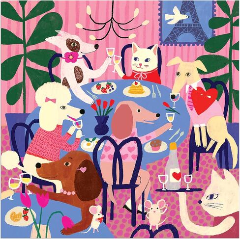 Galison Paws for Love - أحجية الصور المقطوعة 500 قطعة تتميز بأعمال فنية رائعة للكلاب تحتفل بعيد جالنتين وعيد الحب in Kuwait