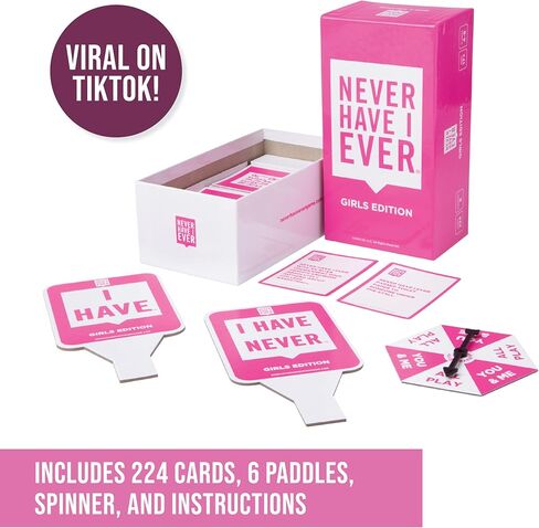 Never Have I Ever - لعبة الحفلة المثالية لحفلات توديع العزوبية، وليالي السيدات، وليالي ألعاب الصديقات، والتجمعات الاجتماعية | المجاذيف متضمنة | مخصص للنساء البالغات بعمر 17 عامًا فما فوق in Kuwait