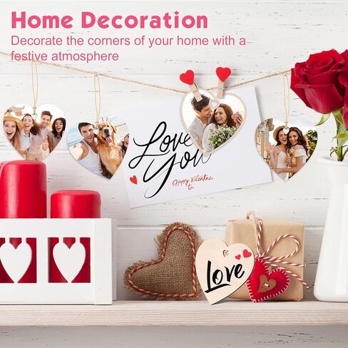 60 قطعة من القلوب الخشبية للحرف اليدوية، شرائح خشب القلب الطبيعي للطلاء، 3 بوصة من قلوب الخشب DIY لتزيين الفراغات لعيد الحب. قطع قلب خشبية غير مكتملة مثقوبة مسبقًا لعلامات الزفاف والديكور in Kuwait