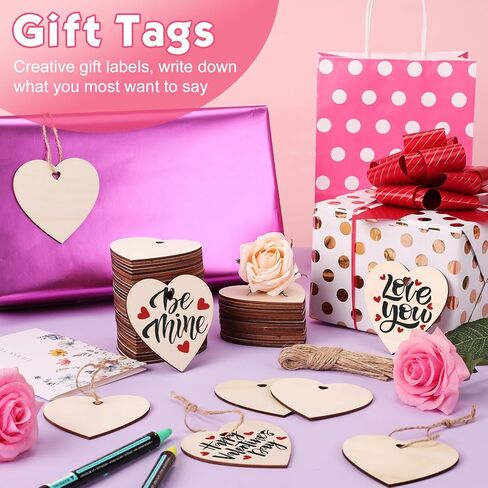 60 قطعة من القلوب الخشبية للحرف اليدوية، شرائح خشب القلب الطبيعي للطلاء، 3 بوصة من قلوب الخشب DIY لتزيين الفراغات لعيد الحب. قطع قلب خشبية غير مكتملة مثقوبة مسبقًا لعلامات الزفاف والديكور in Kuwait