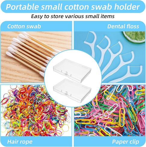 4Pcs Small Plastic Box 10x7x1.8cm Small Mini Storage Containers with Lids Mini Rectangle Clear Box Case Organizer Travel Floss Picks Case for Collecting Beads Jewelry Cards Buttons Crafts Accessorie in Saudi Arabia