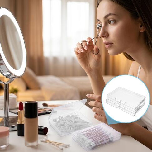 4Pcs Small Plastic Box 10x7x1.8cm Small Mini Storage Containers with Lids Mini Rectangle Clear Box Case Organizer Travel Floss Picks Case for Collecting Beads Jewelry Cards Buttons Crafts Accessorie in Saudi Arabia