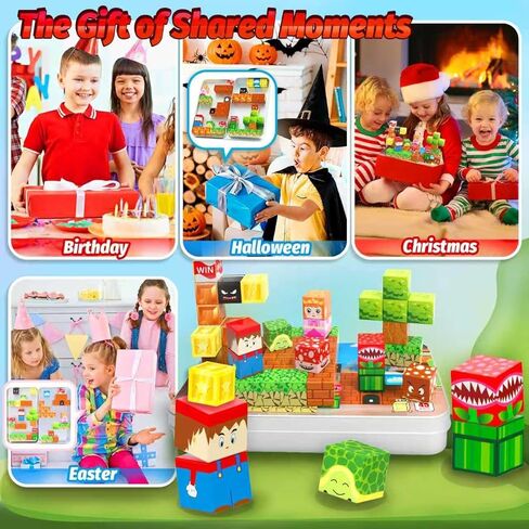 مكعبات مغناطيسية صغيرة، 45 قطعة من مكعبات البناء المغناطيسية للسفر مع صندوق حديد، صندوق ألعاب مغناطيسي للأطفال الصغار، ألعاب البناء التعليمية مونتيسوري، هدايا عيد ميلاد للأولاد والبنات. in Kuwait