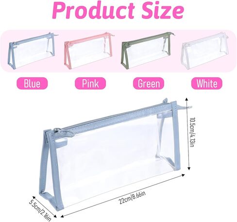 4PCS Clear Pencil Cases, Waterproof Pen Pouch with Zipper, Portable Travel Cosmetic Makeup Pouch, Stationery Toiletries Organizer, Multi-function Storage Organizer for Home Office Vacation Accessories in Kuwait