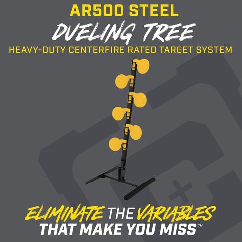 Caldwell AR500 Dueling Tree with Reactive Targets, Adjustable Frame, 6 Piece, Rifle Rated Steel, for Target Practice, Shooting, and Outdoors in Saudi Arabia