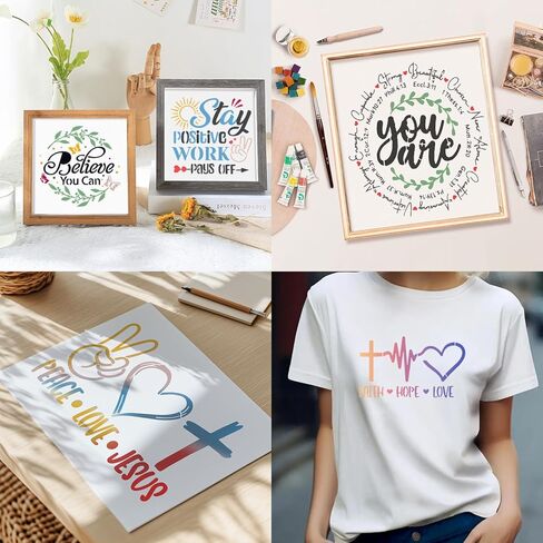 24 Pcs Inspirational Word Stencils, Reusable DIY Painting Templates for Wood, Canvas, Wall, Cards & Scrapbooking Decor, Quote and Phrase Craft Stencils Set in Kuwait